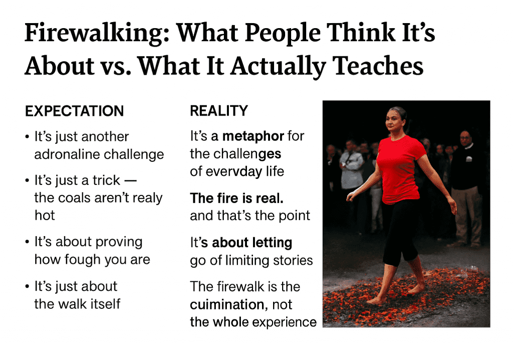 Most people think firewalking is an adrenaline stunt, but it’s actually a life-changing metaphor for courage, resilience, and realising your potential. Discover the truth with Kick Ash Firewalks.